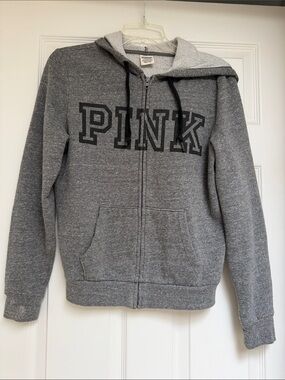 PINK Victoria's Secret Gray Full-Zip Hoodie Jacket for Kids